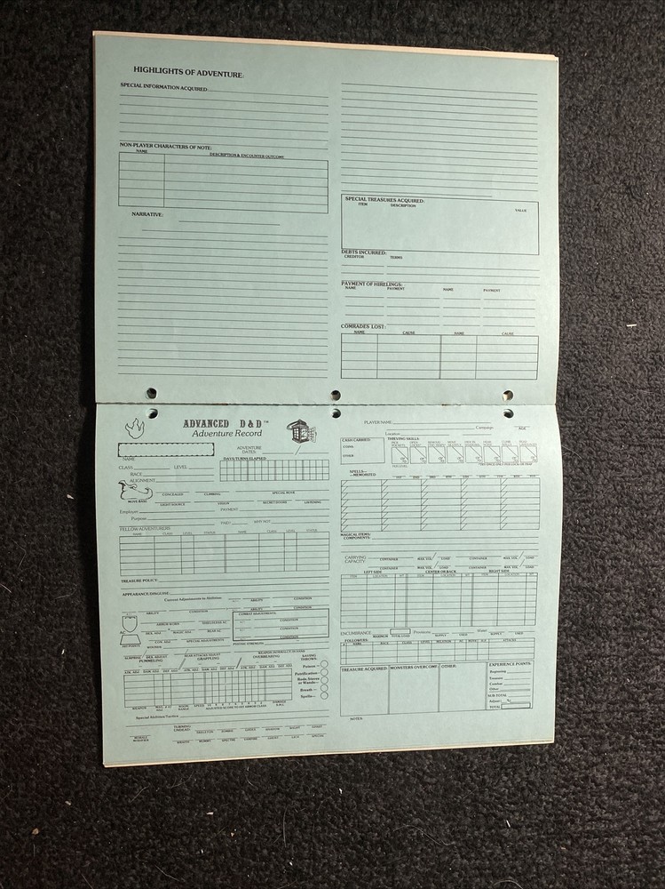 Advanced Dungeons & Dragons: Permanent Character Folder (9029, 1979)