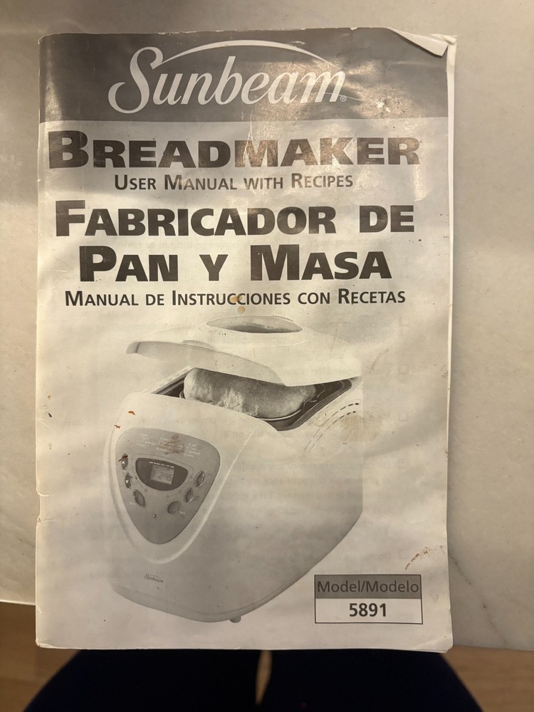 Sunbeam Model 5891 Bread maker Pan replacement w/ Paddle attachment