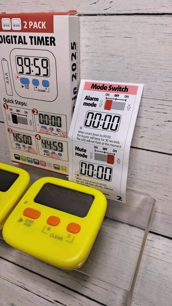 2 Pack Digital Timer for Kids, Magnetic Countdown Kitchen Timers for Cooking,...