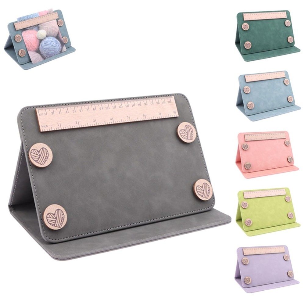 Foldable Knitting Chart Holder with Ruler - Crochet Pattern Keeper & Accessories