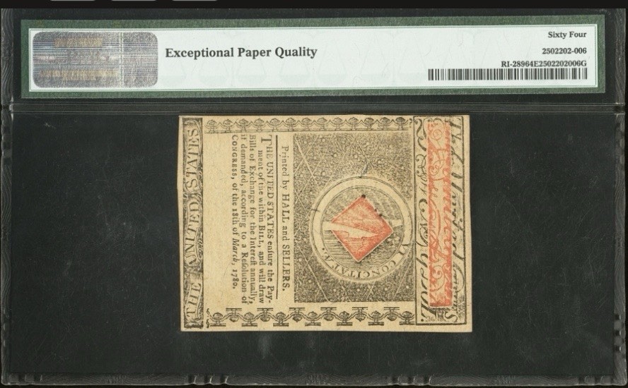 PMG 64. 1780 RHODE ISLAND Colonial Currency American Revolution Bank Note RI-289