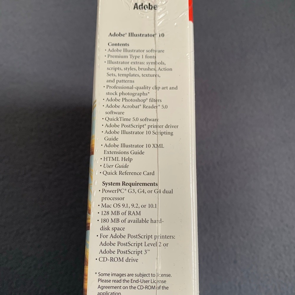 New/Sealed Adobe Illustrator 10 Upgrade Vector Graphic Software MAC