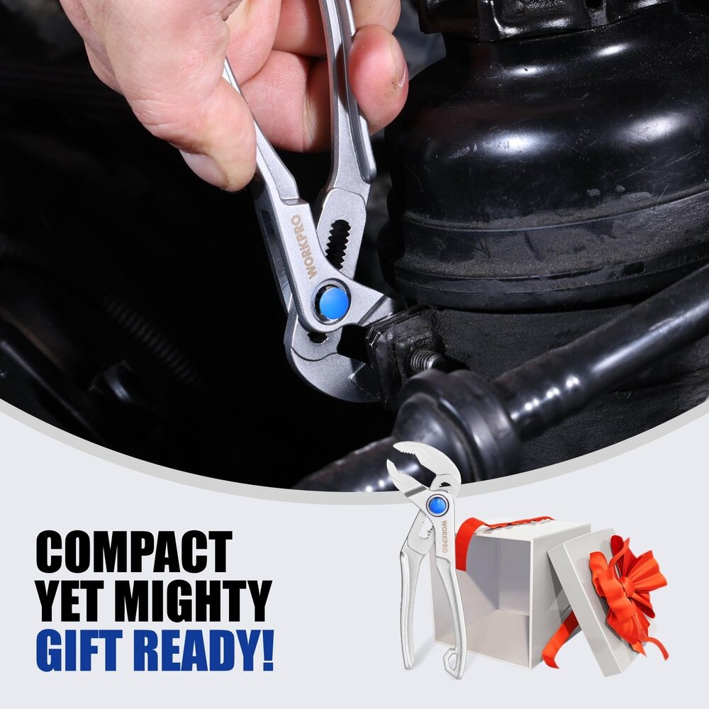 WORKPRO 4-inch Water Pump Plier Groove Joint Plier Adjustable Tongue 15-Position