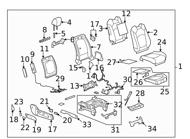 Genuine GM Lumbar Support 15899784