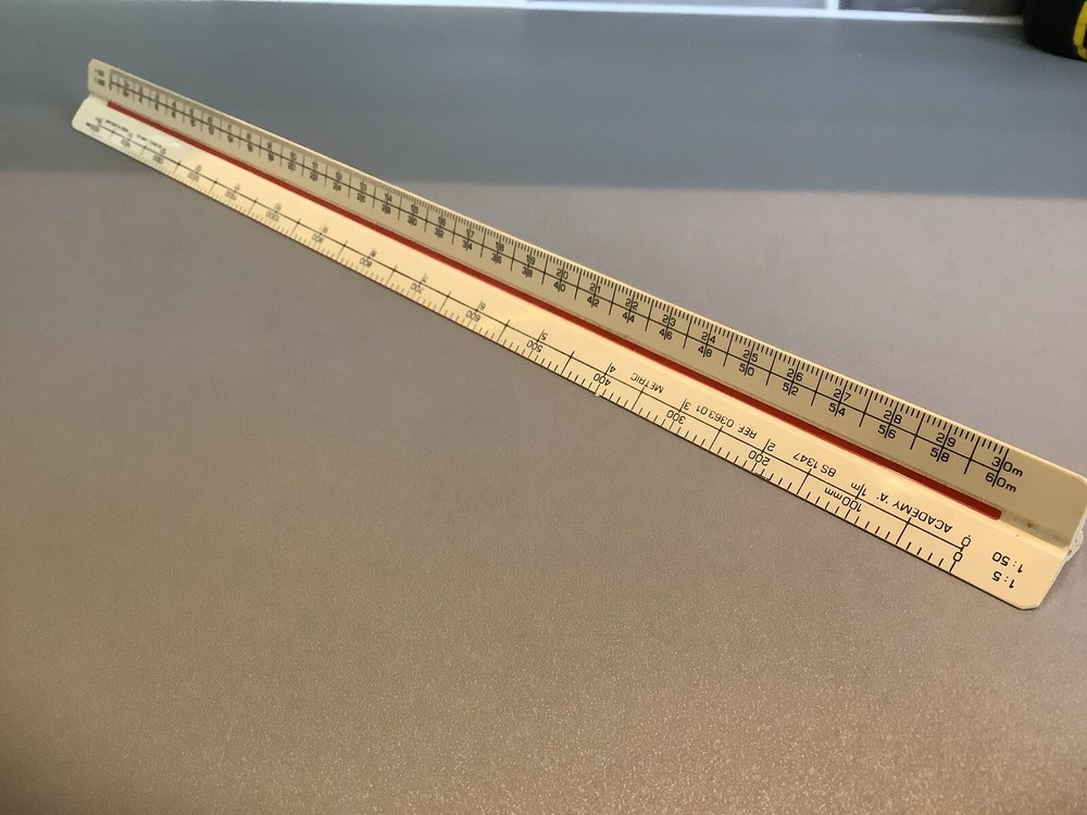 Vintage Blundell Harling Triangular Architects / Engineers Metric Scale Rule