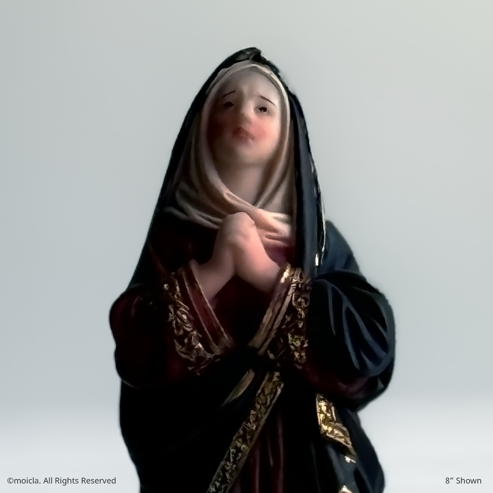 moicla - Our Lady of Sorrows Statue - 8" Catholic Figurine | Virgen Dolorosa