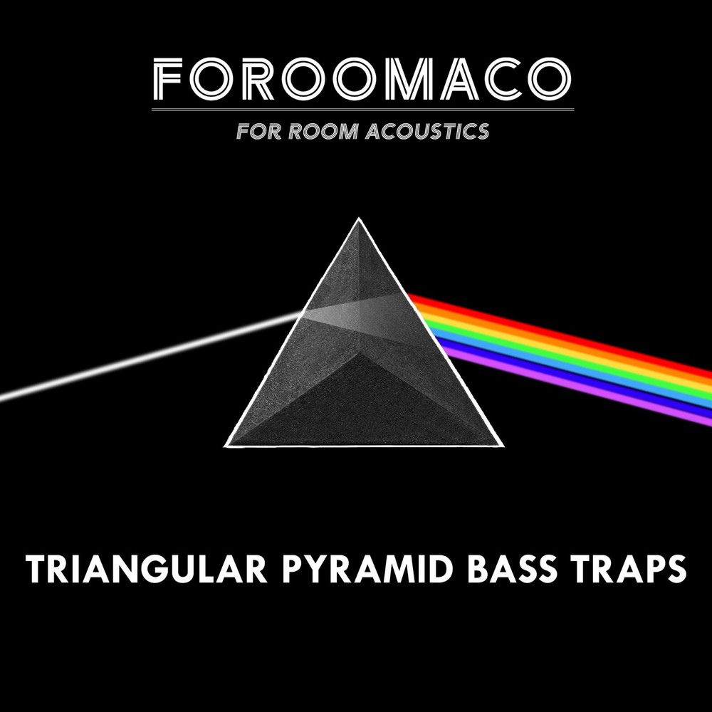 Foroomaco Triangular Pyramid Bass Traps - 4 Pack for Ceiling Corners