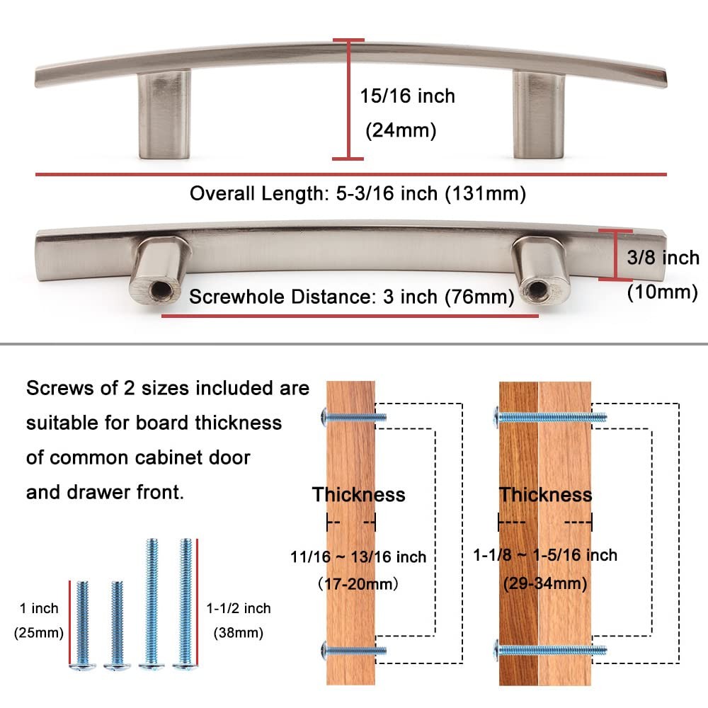 10 Pack 3 Inch Brushed Gold Kitchen Cabinet Pulls Brushed Gold Cabinet Handle...