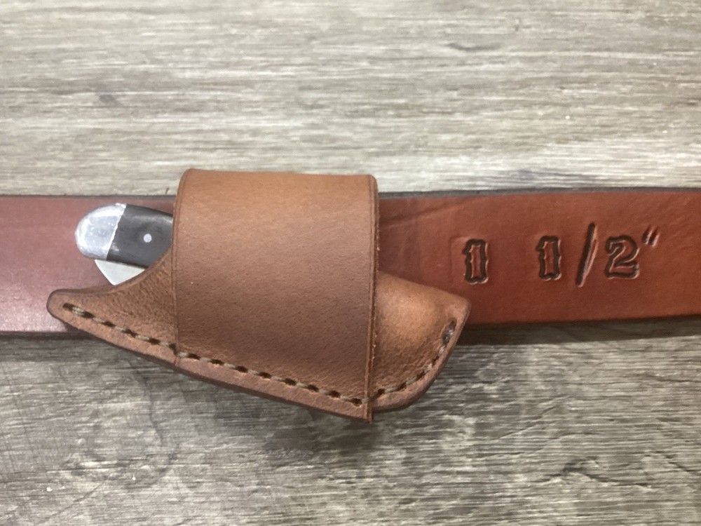 Buffalo Leather Folding Knife Sheath Mini Trapper Size(Sheath Only)