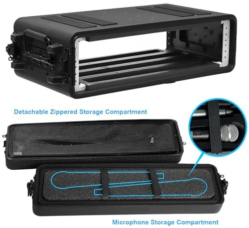 2U Rack Case Shallow 12" Depth, 19" Rackmount Flight 2U Rack Space 12" Deep