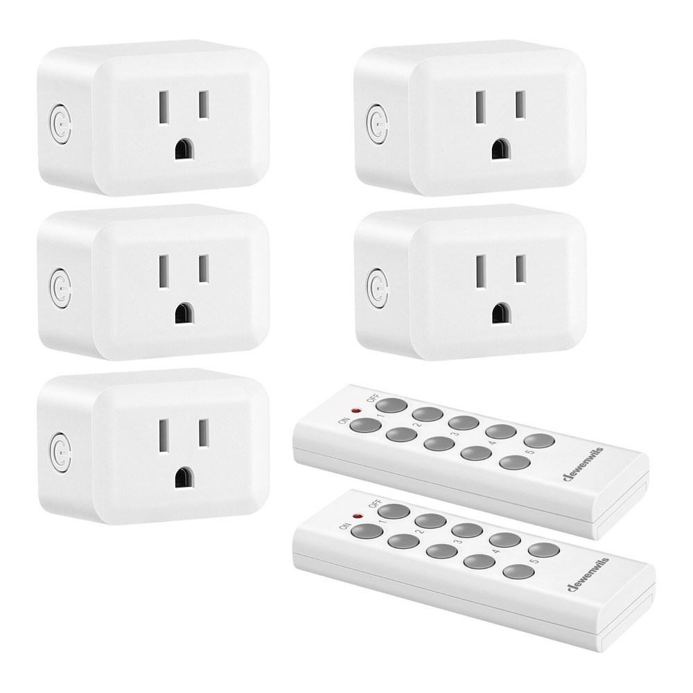 DEWENWILS Wireless Remote Control Outlet,2 Remote 5 Outlets 125V/15A