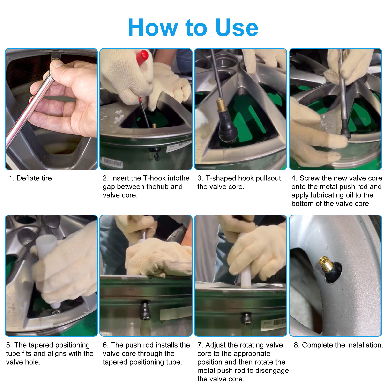 Tire Valve Stem Core Remover&Installer/Replacement Tool Kit For TR413 Valve Core
