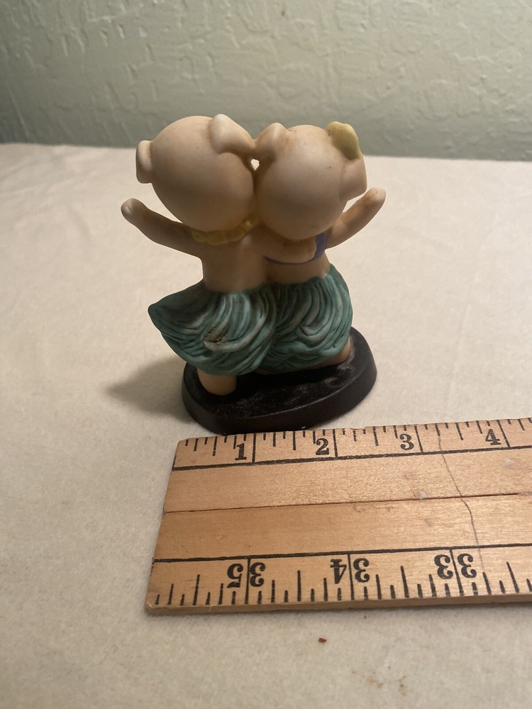 Vintage...Whimsical. happy dancing hula pigs,,