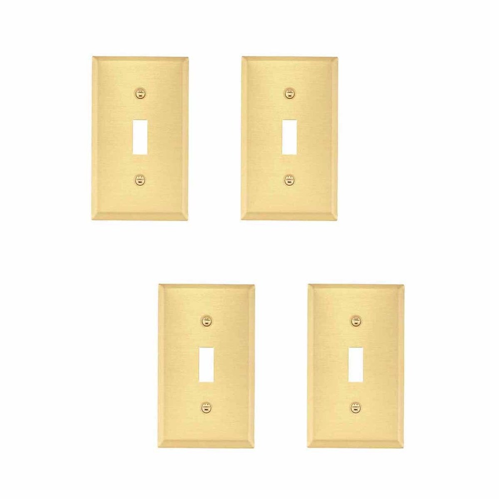4 Switch Plate Brushed Brass Single Toggle/Dimmer | Renovator's Supply