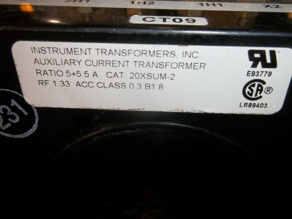 INSTRUMENT TRANSFORMERS 20XSUM-2 AUXILIARY CURRENT TRANSFORMER (O6)