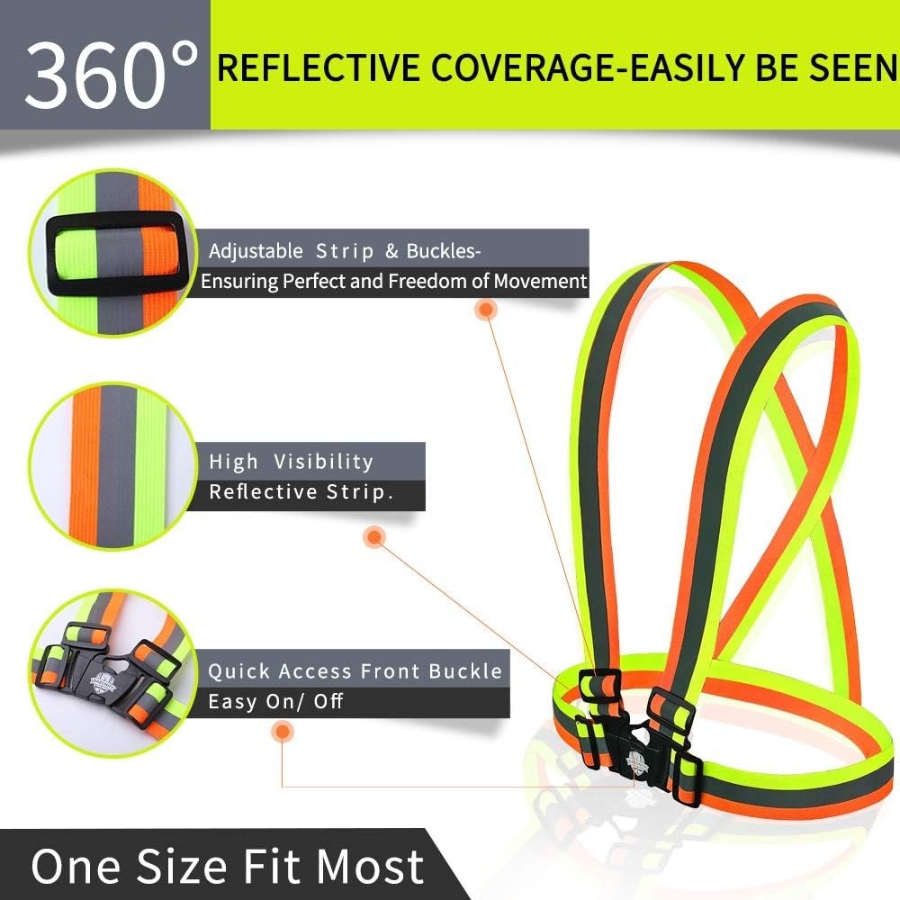 Adjustable 10-Pack Reflective Vests - Ideal for Construction, Cycling & Running