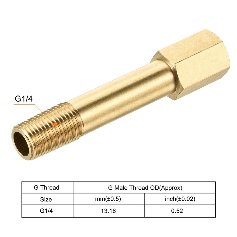 Brass Pipe Fitting G1/4 Adapter 75mm Extension Connector Hex Coupling 4 Pack