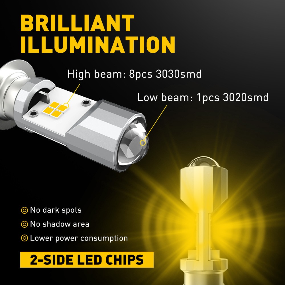 P15D H6M LED Motorcycle Bulbs High Low Beam Amber/White For Yamaha Blaster 200