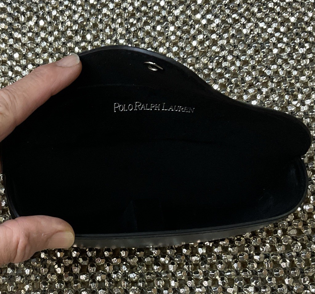 Ralph Lauren Semi-Hard Shell Eye-Sunglasses Case w/Cleaning Cloth/ Black