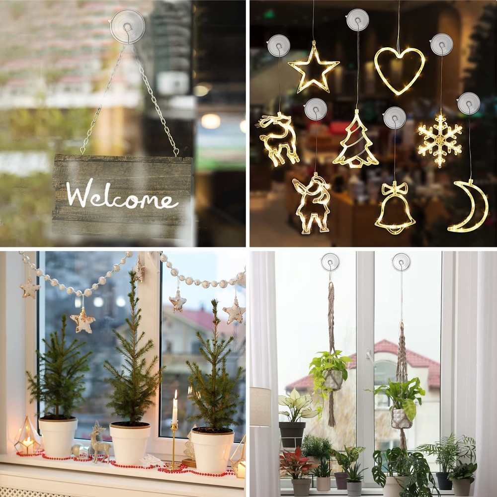 RELBRO Suction Cup Hooks, Multi Size Suction Cups with Metal Hooks, Removable...