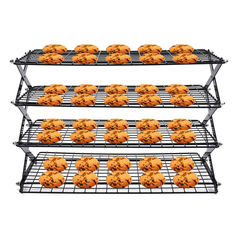 4Tier Stackable Collapsible Cooling Rack Grilling Drying Rack for Cookies Baking