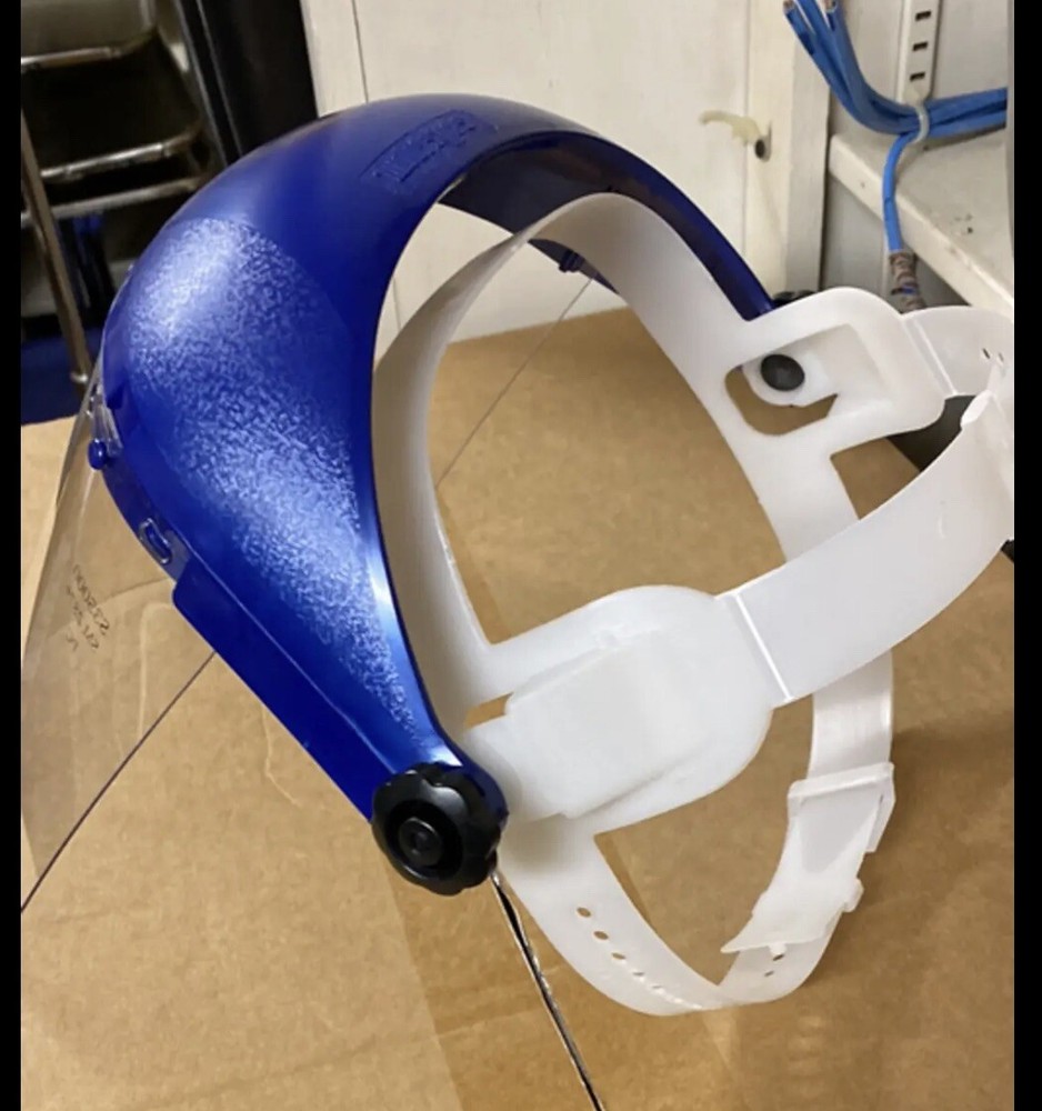New Face shield pin-lock head gear.