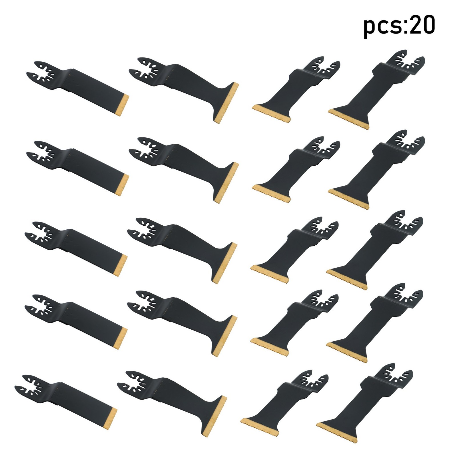 20 PCS Titanium Oscillating Tool Blades Metal Cutting Universal Multitool Blades