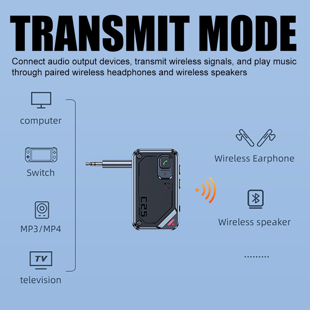 Bluetooth 5.3 Car Wireless Transmitter Receiver Adapter AUX Audio 3.5mm Jack-NEW