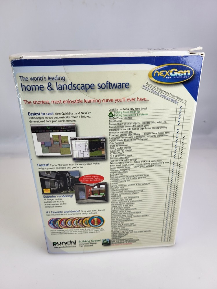Punch Home & Landscape Design Suite Boxed Vista/XP Software