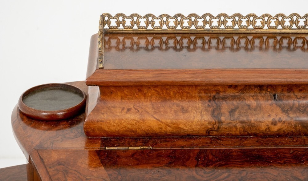 Victorian Desk - Walnut Shaped Writing Table Circa 1860