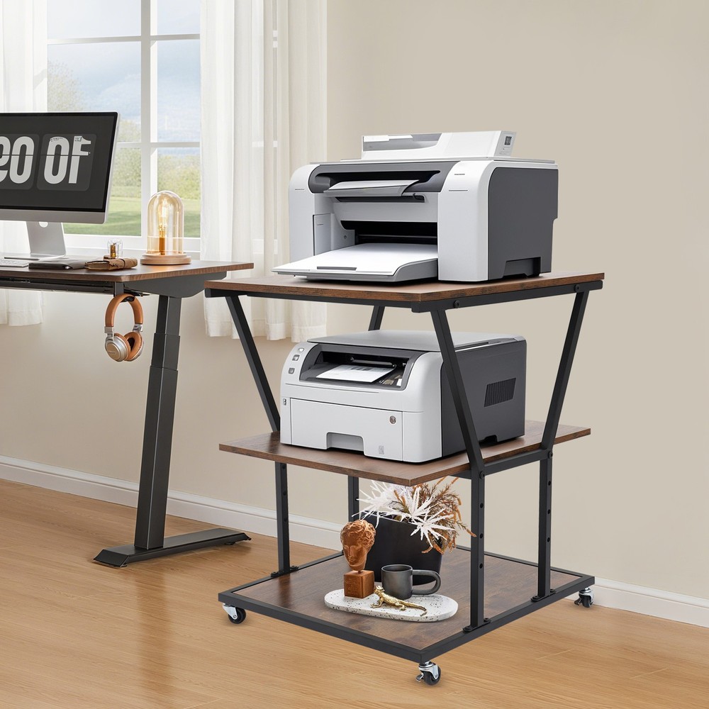 3-Tier Printer Stand Printer Storage Cart Printer Stand for Home/Office