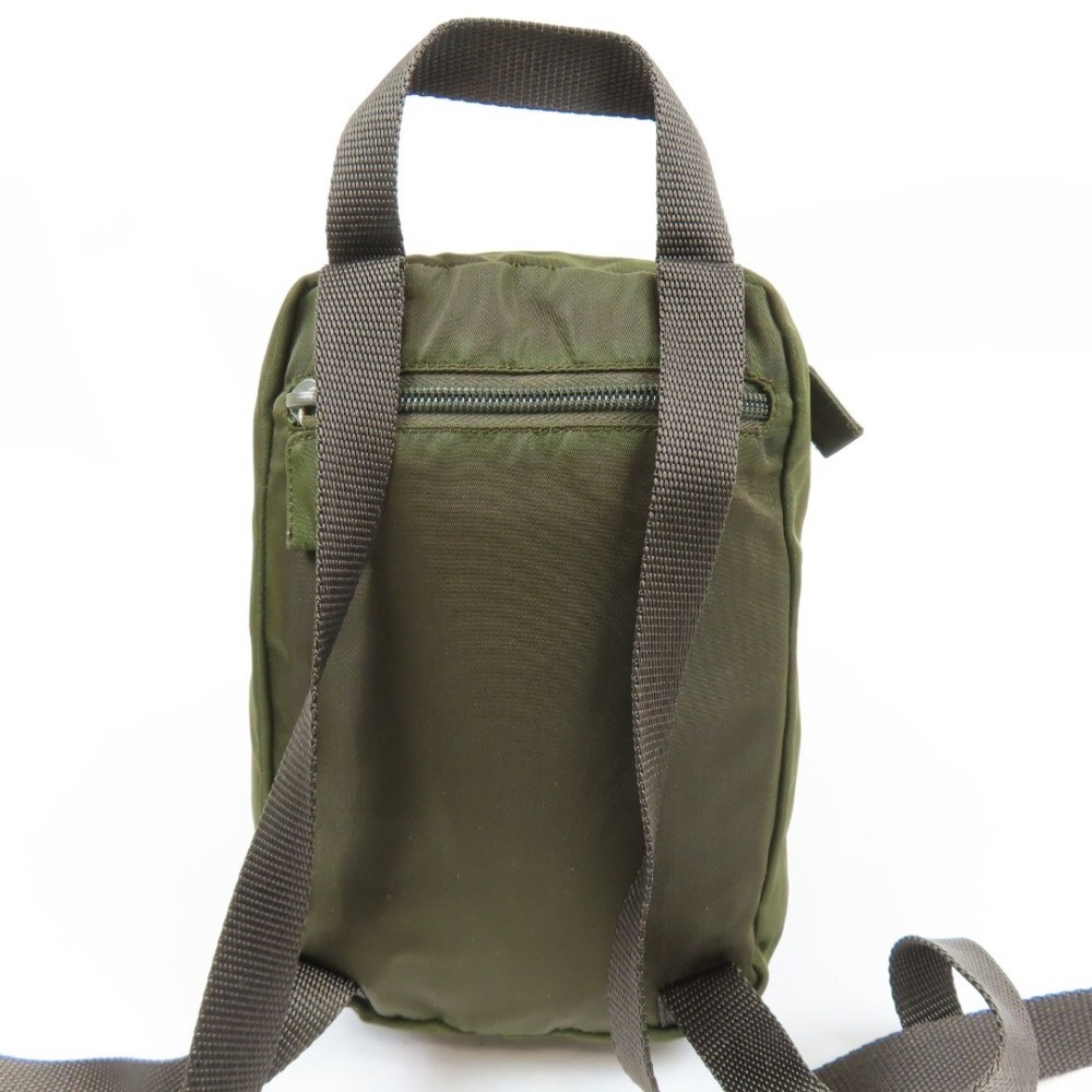 PRADA Triangle Logo Mini Rucksack Backpack Nylon Brown From Japan