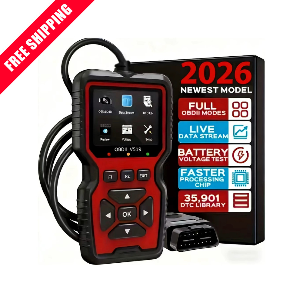 Professional OBD2 V519 Scanner - 2026 Upgraded OBDII + CAN Code Reader US
