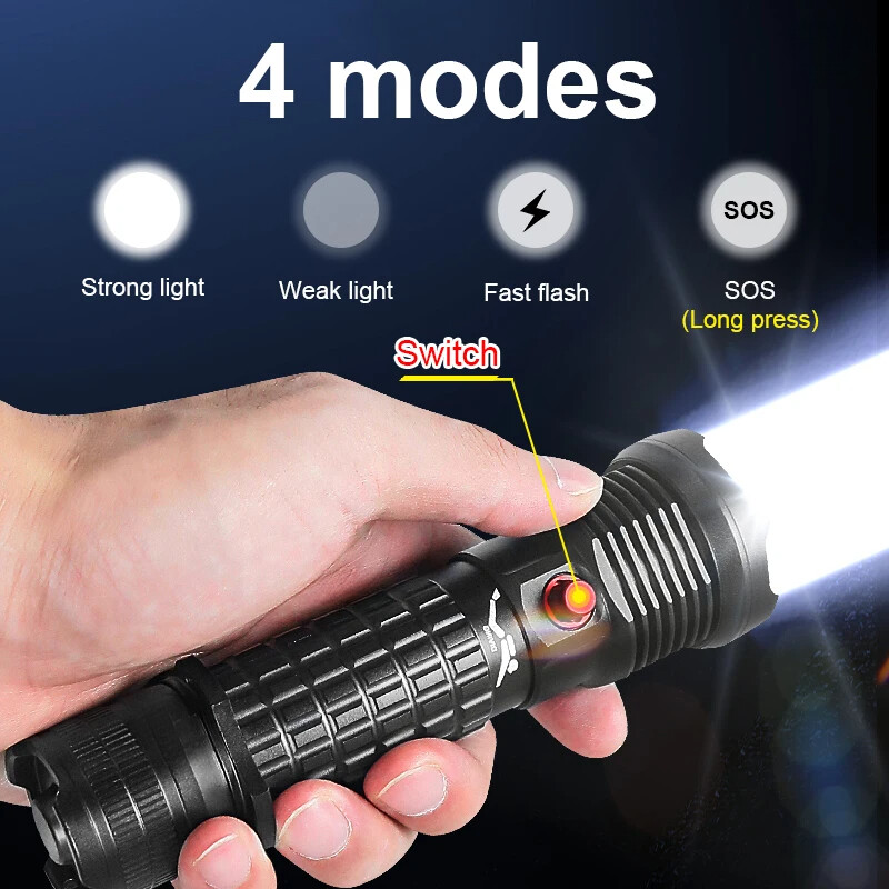 99000 Lumen LED Flashlight Professional Diving Flashlight Scuba Diving Light US