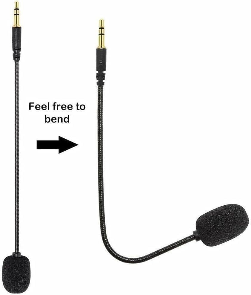 2Pcs Headset Microphone 3.5mm Plug, Black Headset Microphone Adjustable 360 D...