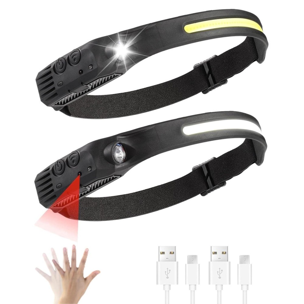 Portable Waterproof LED Headlamp Rechargeable Flashlight for Camping Essentials