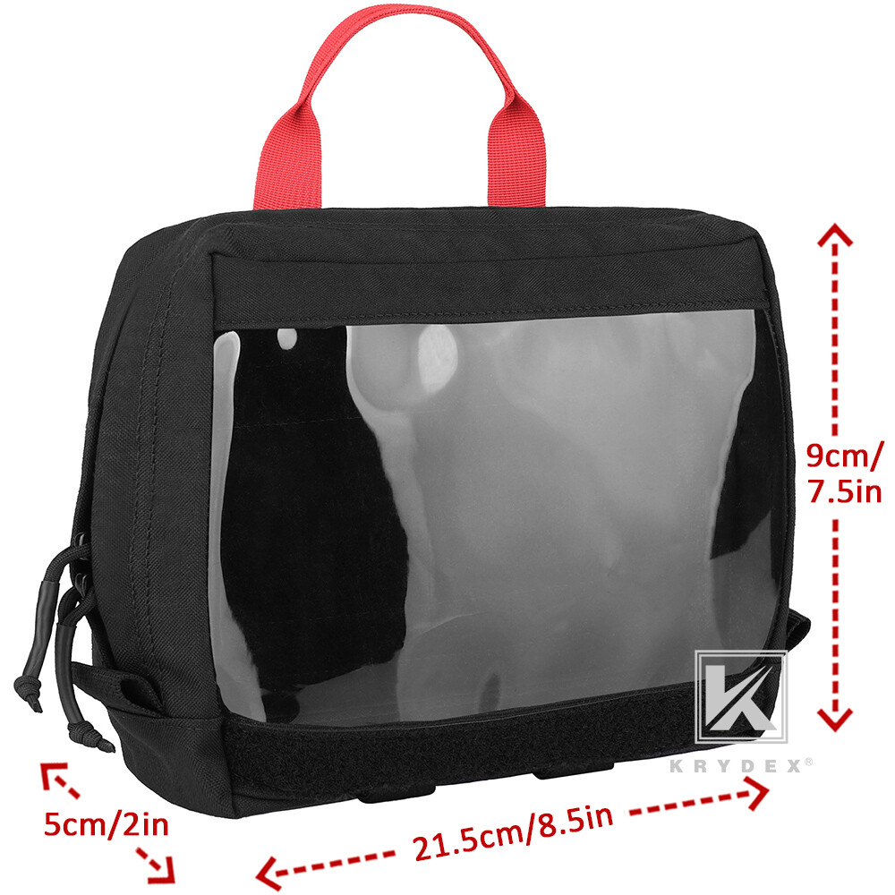 KRYDEX Clear Top Insert Pouch Organizer Hook Back Packing Cube for D3 Backpack