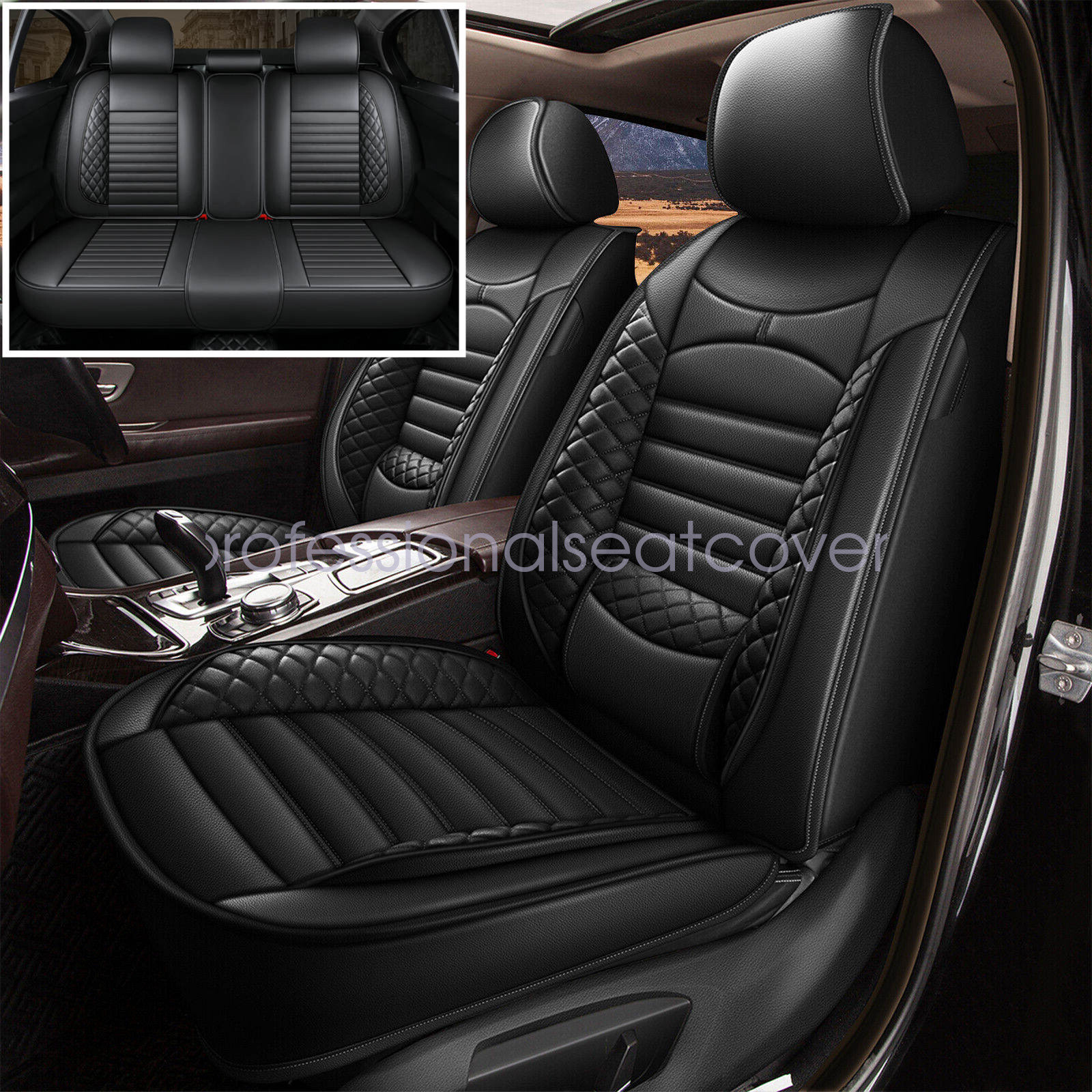 For Nissan Rogue 2010-2023 Full Set Car 5-Seat Covers Waterproof Leather Cushion