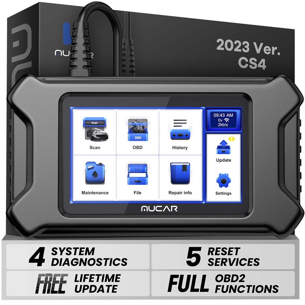 MUCAR CS4 OBD2 Scanner Transmission ABS SRS Engine Car Diagnostic Scan Tool DPF
