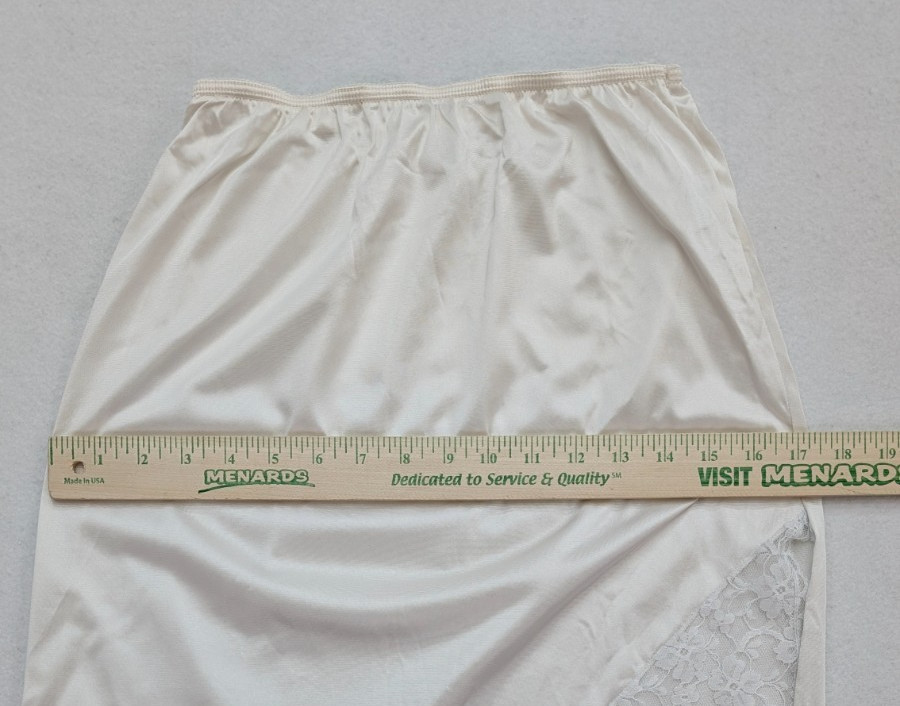Vintage Women's Slip Skirt Ashley Taylor Size M White Half Lace Trim
