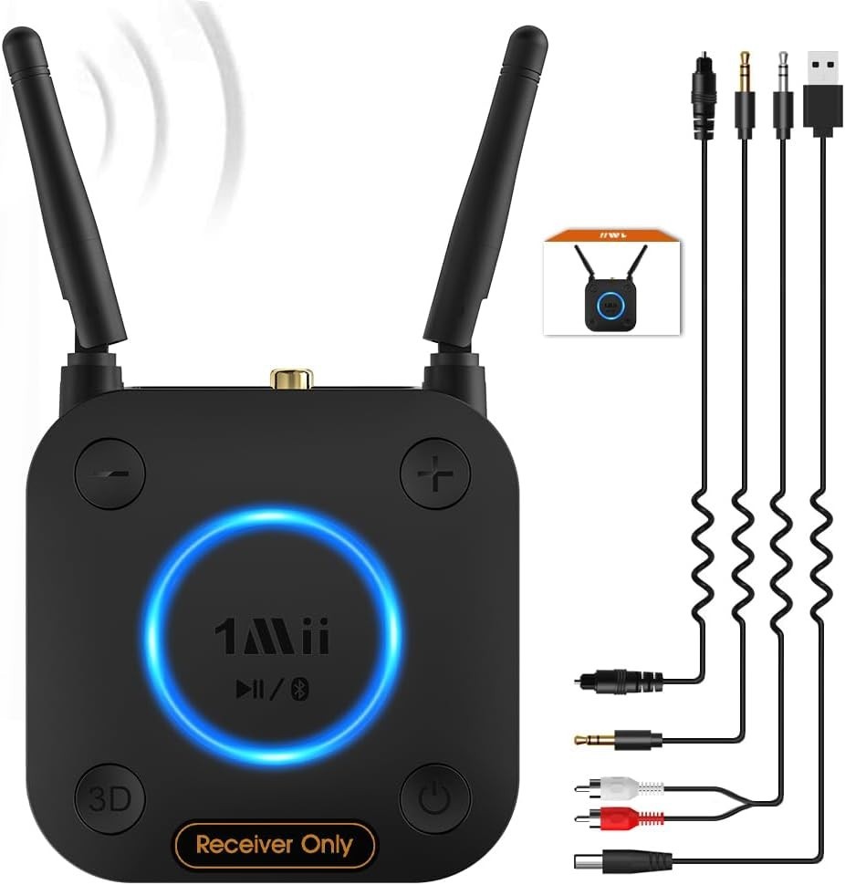 1Mii B06Pro Long Range Bluetooth Receiver aptX HD Optical RCA AUX 5.2