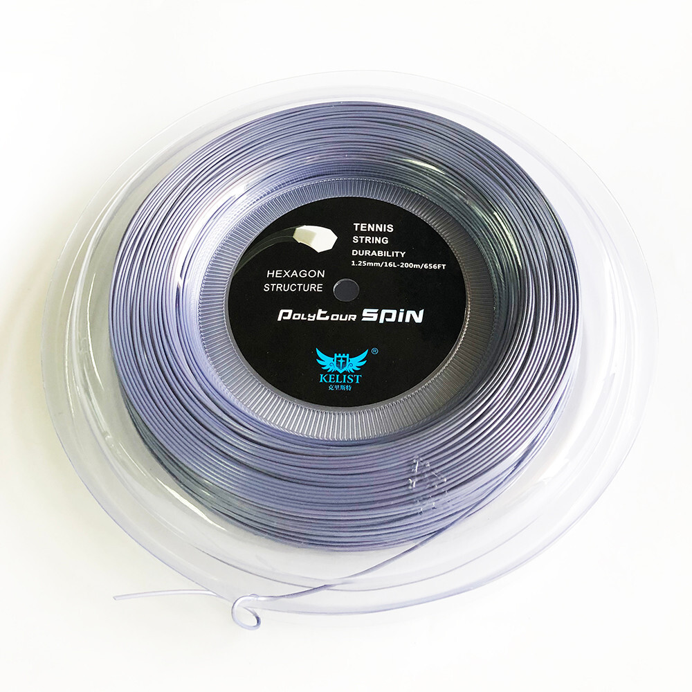 Hexagon Polyester Tennis Racket String Reel Gray Color