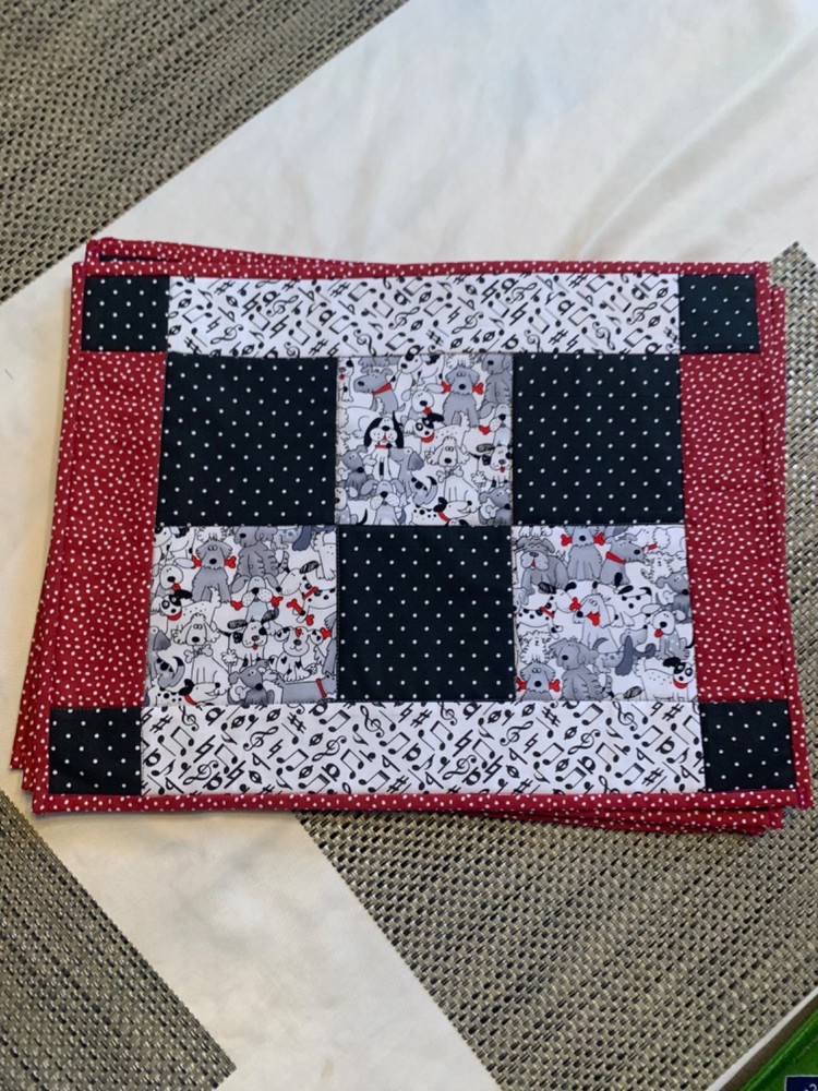 Handmade Quilted Puppy Placemats
