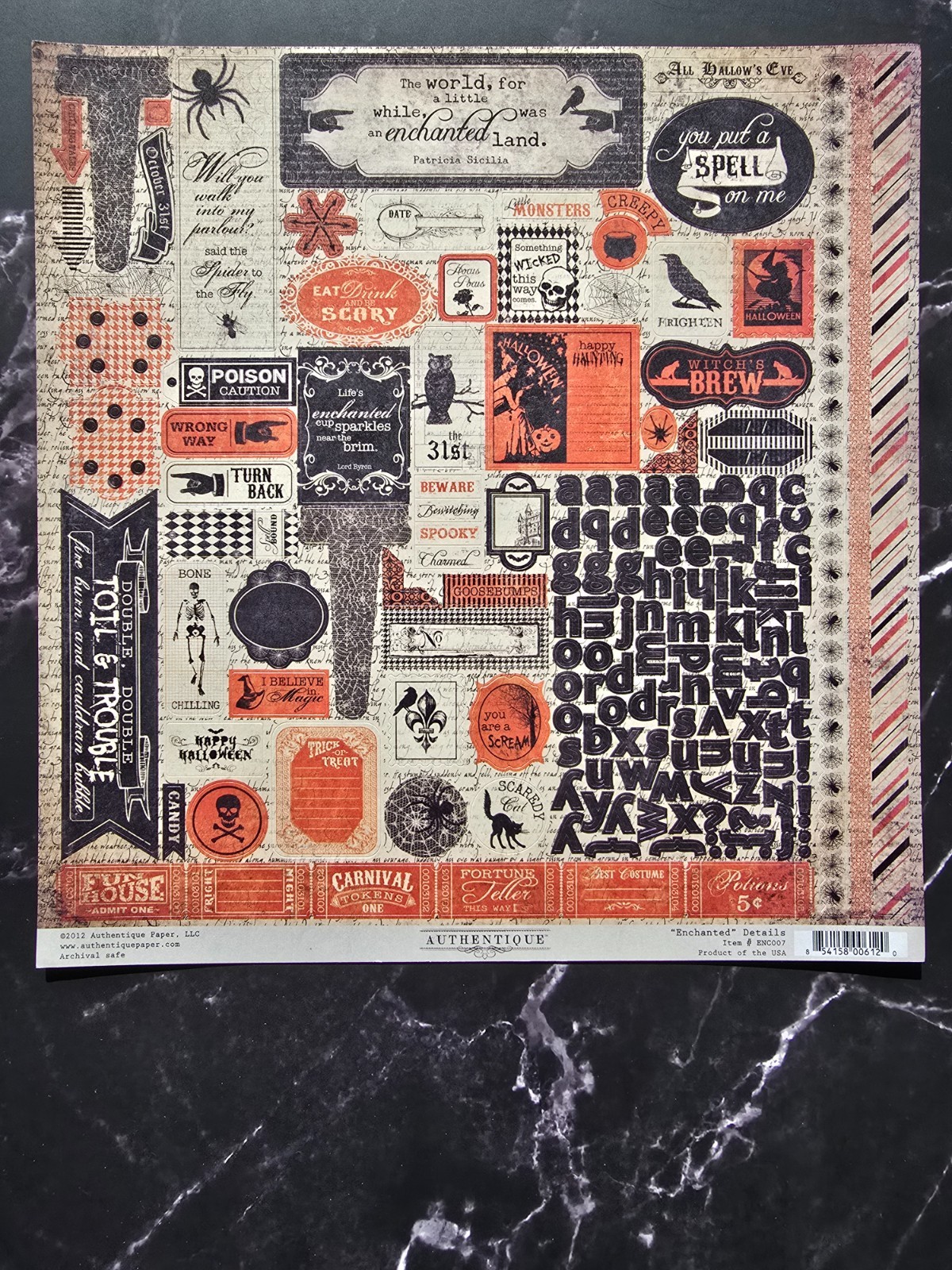 Authentique Glowing & Enchanted Halloween 2-sided cardstock stickers die cuts