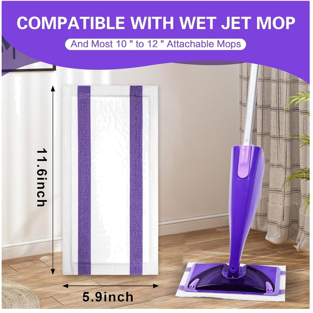 Convenient Disposable Mop Pads, 100 Pack