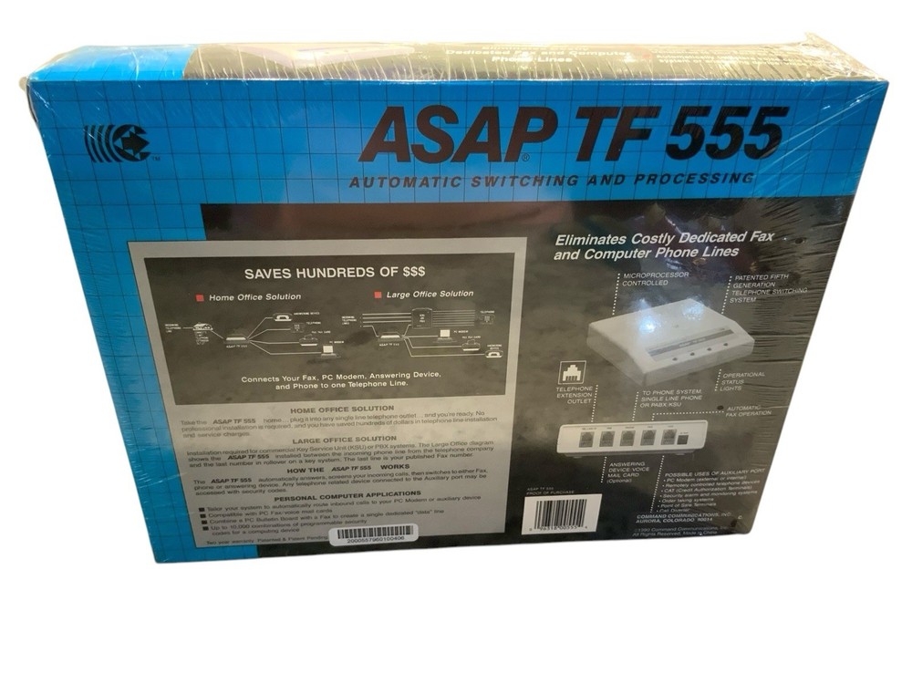 NEW SEALED Fax Switch Command Communications ASAP TF 555