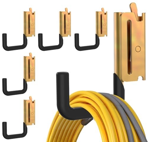 E Track Hooks 6 Pack, Heavy Duty E Track Accessories, E 6PCS E Track J Hooks