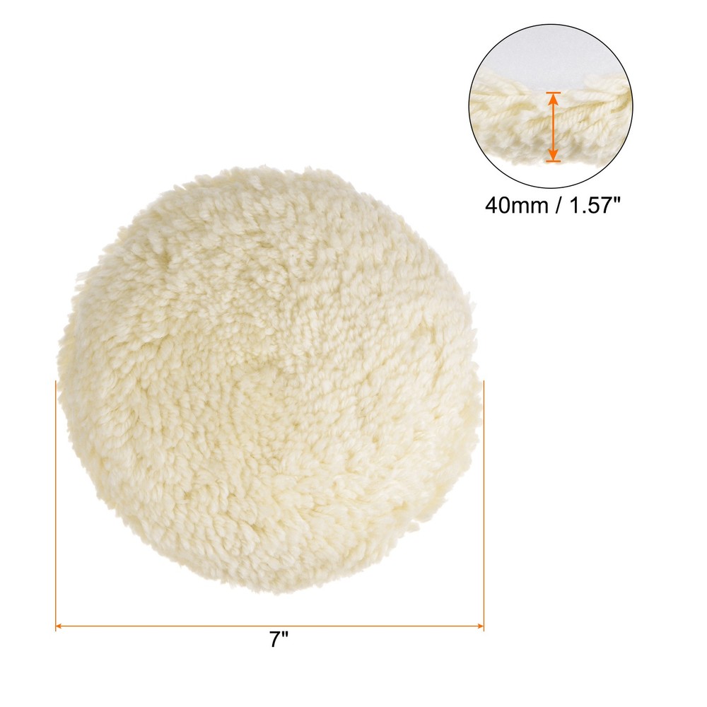 Wool Polishing Pads 7 inch Wool Buffing Pad with Hook and Loop Back