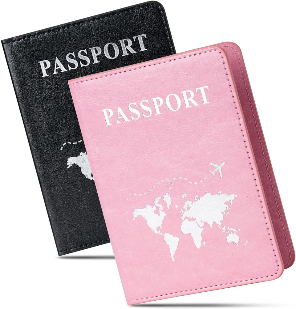 2 fundas para pasaporte, billetera ultradelgada para pasaporte