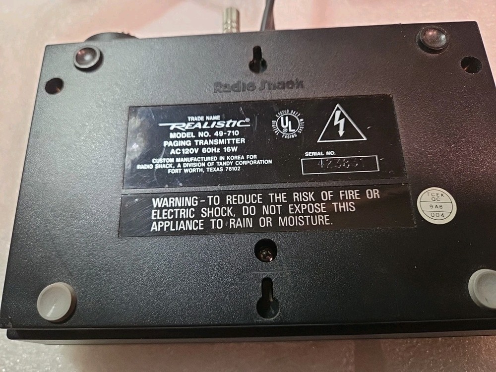 REALISTIC PG-80 DIGITAL PAGING SYSTEM WITH ANTENNA & CORDS